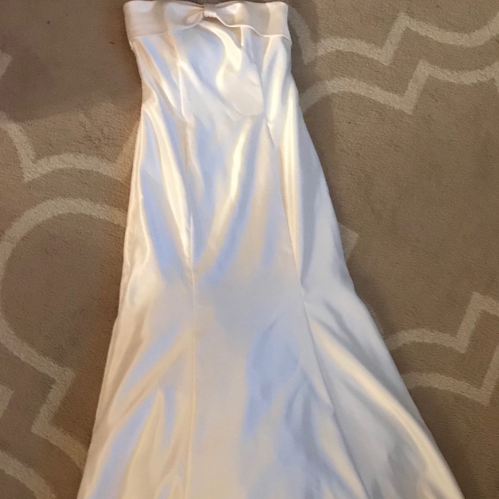 Ivory satin wedding dress